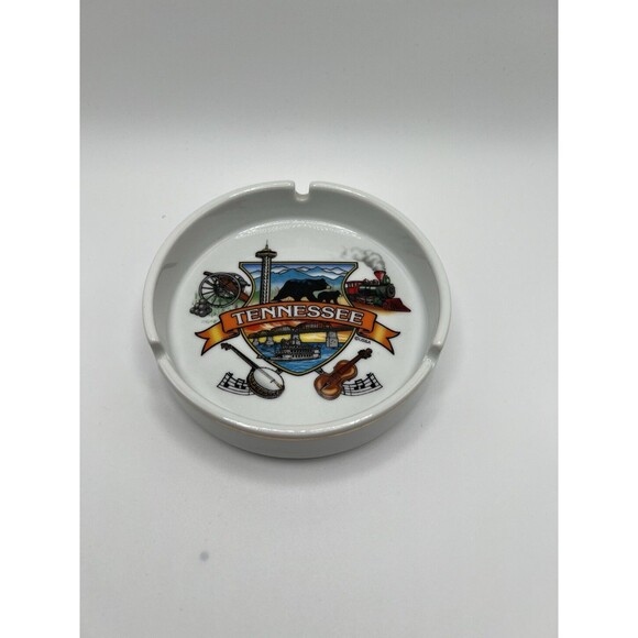 Tennessee Souvenir Ashtray - Ceramic - State of Tennessee Souvenir - Picture 1 of 4
